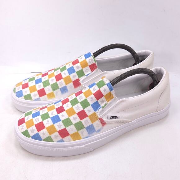 Vans Other - Vans Off The Wall Slip On Athletic Sneaker Shoe Mens Size 10 500714 Multi White